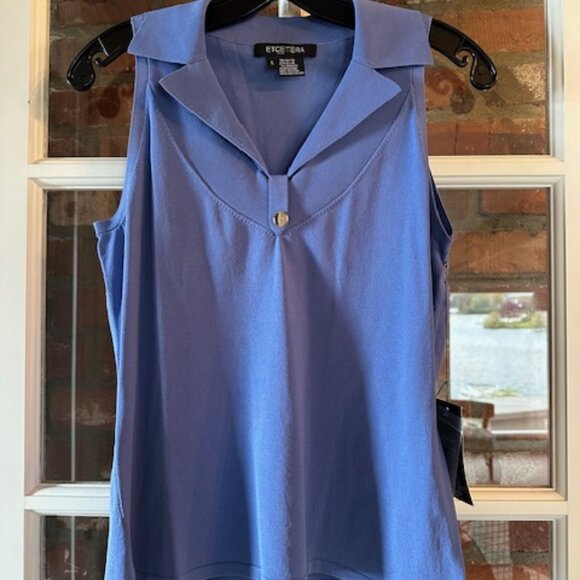 ETCETERA NWT Blue Sleeveless Tank Size L - Picture 1 of 4